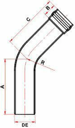 curva-45-pb-ocre-je-150mm-ptigpvertc05819-ptigpvertc05819