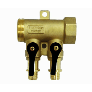 Distribuidor Aberto com Fixadores Pex 1 1/4" 2 Saída com Válvula - AVA METAIS