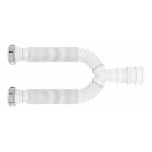 Sifão Duplo com Tubo Extensivo e Porca Cromado - Blukit