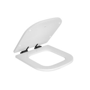 Assento Sanitário Slow Close com Fixação Poliéster Black Matte Piano Branco - (AP337BLMT17) - Deca