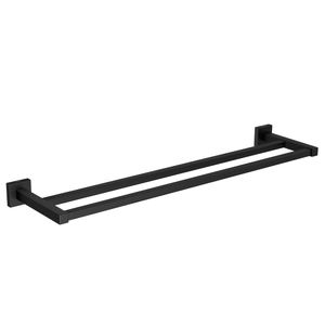 Porta Toalha Barra Duplo Quadratta Black Matte - (2042BL83MT) - Deca