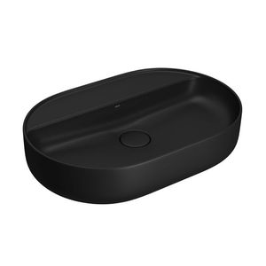 Cuba de Apoio com Mesa Oval 60cm Ebano Fosco - (L14060M94) - Deca
