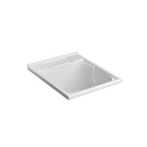 Tanque de Sobrepor Multiuso com Esfregador de Madeira Branco - (L11017) - Deca