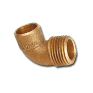 Cotovelo 90 Rosca Macho sem Anel Cobre Bronze- Eluma