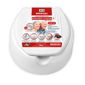 Assento Sanitário Elevado com Tampa 13,5cm Branco - Mebuki