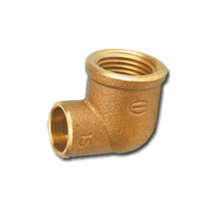 Cotovelo 90 Rosca Fêmea sem Anel NPT Cobre Bronze - Eluma