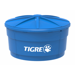 Caixa D´água Polietileno 1500 litros Com Tampa Azul - Tigre