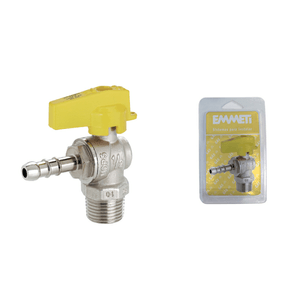 Válvula de Esfera para Gás Angular Reduz 1/2"Mx3/8"BM - EMMETI