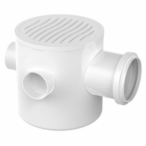 Caixa Sifonada com Porta Grelha Redondo DN 100x100x50mm 3 Entradas Branco - Tigre
