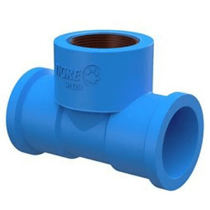 Te com Bucha Latão PVC Soldável Azul - Tigre