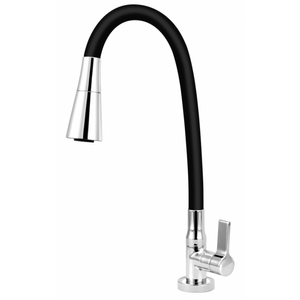 Torneira para Cozinha de Mesa 1/4 de Volta Bica Articulada Preta Clean C62 1167 Cromado - Esteves
