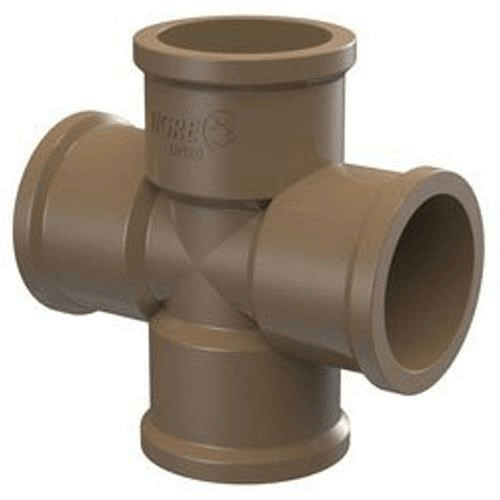 Cruzeta-PVC-Soldavel-25mm-Marrom---Tigre