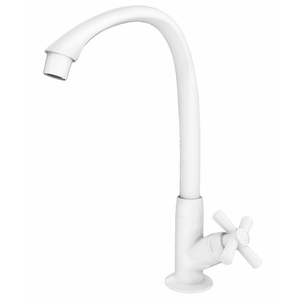 Torneira para Cozinha de Mesa Bica Alta Móvel Tigre Cross 1/2" Branco - Tigre Metais