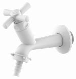 Torneira-para-Jardim-e-Tanque-de-Parede-com-Bico-1-2-a-3-4--10cm-Branco---Tigre-Metais