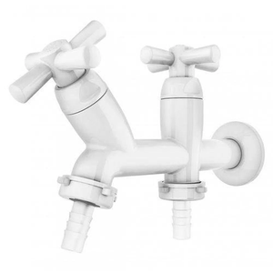 Torneira para Jardim e Tanque Máquina de Lavar de Parede Tigre Cross 1/2 a 3/4" Branco - Tigre Metais