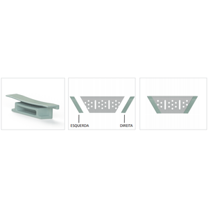 Terminal para Grelha Top 30 G Direito 50mm Cinza - TOPMAX