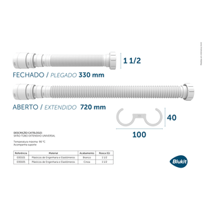Sifão Multi Flex Cinza - Blukit