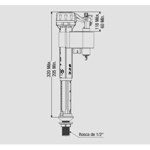 Mecanismo de Acionamento de Descarga para Caixa Acoplada Dual Flush Cromado - Censi