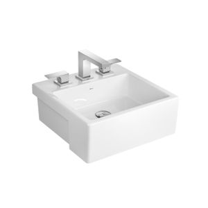 Cuba de Semi Encaixe Universal com mesa Quadrada Branco  - L.830.17 -  Deca