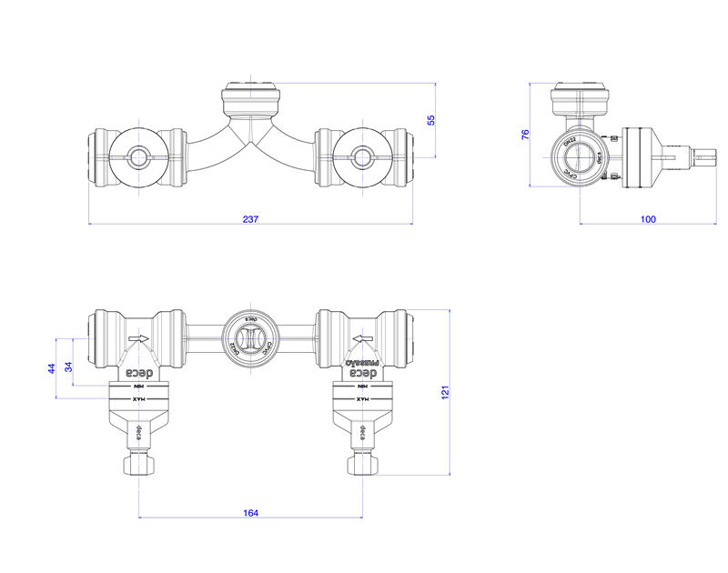 Base-Misturador-para-Chuveiro-Entrada-Horizontal-CPVC-Michu-22mm----4424MICPVC22----Deca