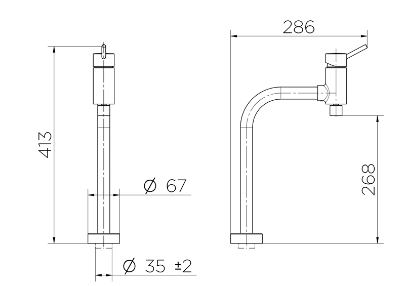 Misturador-para-Cozinha-de-Mesa-Bica-Movel-Loggica-90-Cromado---Docol