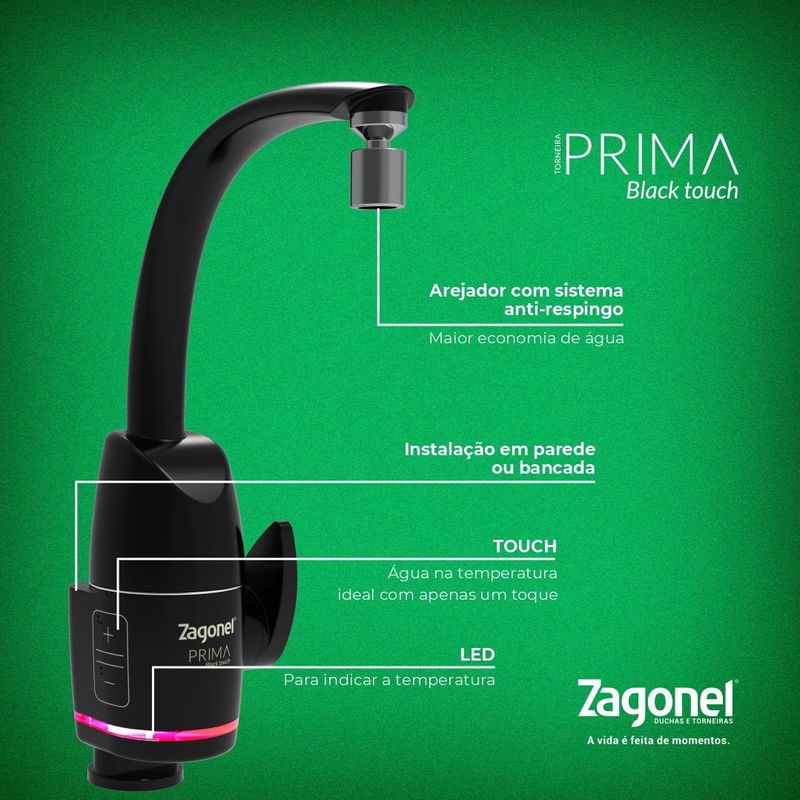 Torneira Eletrica Eletronica Prima 5500W 220V Black - Zagonel-3.jpg