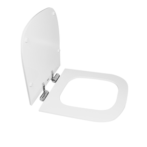 Assento Sanitário Slow Close Poliester Quadra Fixação Cromada Branco - Sedile