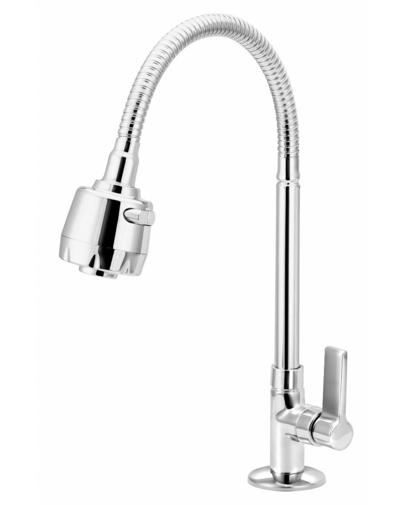 Torneira-para-Cozinha-de-Mesa-1-4-de-Volta-Bica-Articulada-com-Ducha-C60-Cromado---Esteves