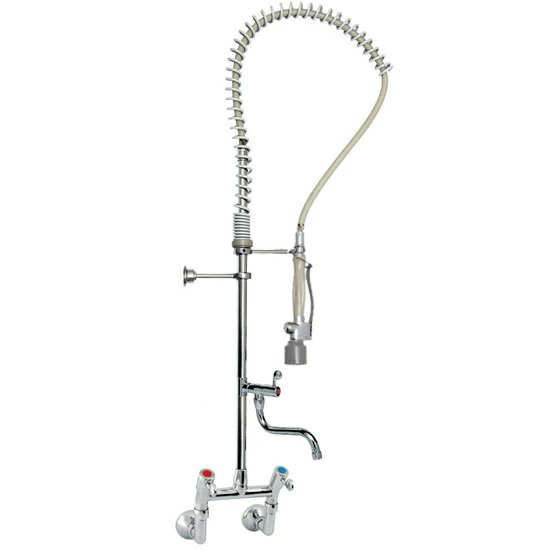 Misturador-para-Cozinha-Duplocomando-de-Parede-Bica-Movel-R824-Pre-Lavagem-Cromado---Wog