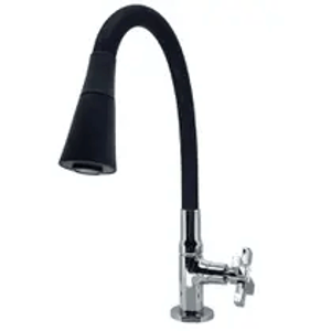 Torneira para Cozinha de Mesa Bica Móvel Gourmet 305 c29 Preta - Cemix