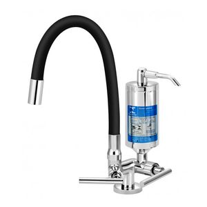 Torneira para Cozinha de Mesa com Filtro Bica Alta Preta Cromado - Esteves