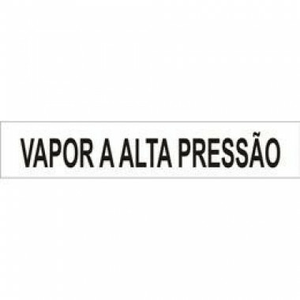 Adesivo para Tubos Identificação Vapor em Alta Pressão 40x200mm Branco - Craftmark