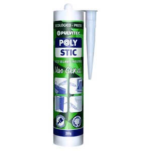 Adesivo Ecoselante Uso Geral Polystic 280g Preto - Pulvitec