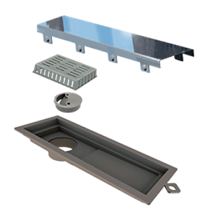 Ralo Linear Vazado PVC Novii 25cm ABS Cromado - Ralo Linear