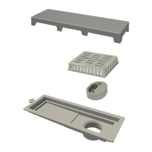 Ralo Linear Vazado PVC Novii 25cm Cinza - Ralo Linear