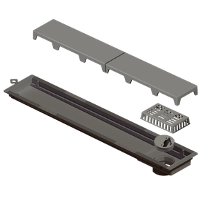 Ralo Linear Seco PVC Novii 50cm Cinza - Ralo Linear