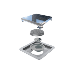 Ralo Linear Square 10x10cm Tampa Inox - Ralo Linear