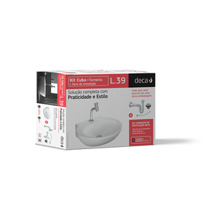 Kit Cuba de Apoio Oval com Torneira Bica Baixa Link Cromada - (KL39LNK17) - Deca