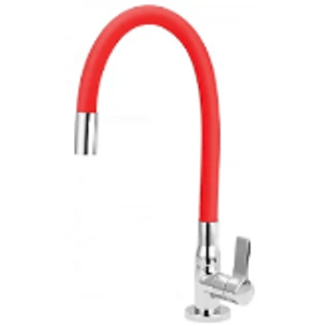 Torneira para Cozinha de Mesa Bica Vermelha 1167 C62 Cromado - Esteves
