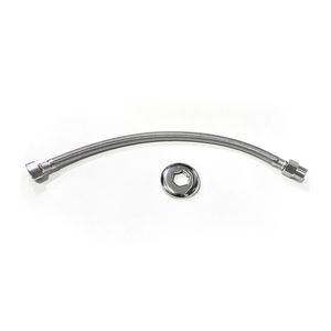 Ligação Flexivel Trançado Macho Fêmea 1/2" 40cm Cromado - Hydrofix