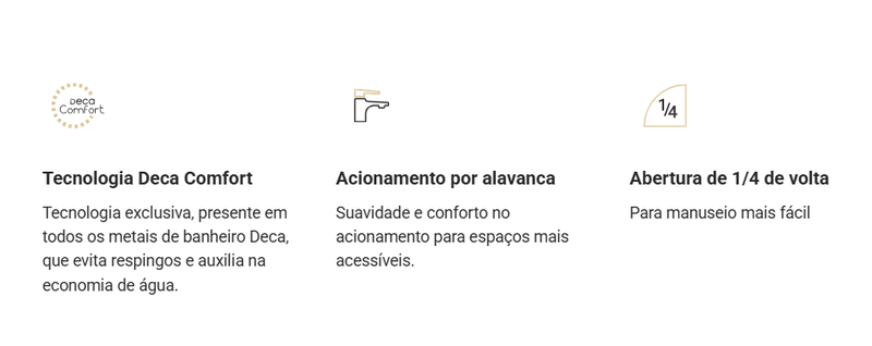 Torneira para Lavatorio para Cuba DN15 DN20 de Parede Beta Cromado - Deca