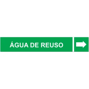 Adesivo para Tubos Identificação Água de Reuso 40x200mm Verde - Craftmark