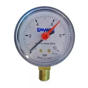 Manômetro Reto 14x63mm 10 Bar - EMMETI